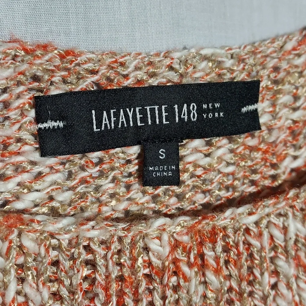 Lafayette 148 cotton/linen blend open knit sweater‎ women's size small